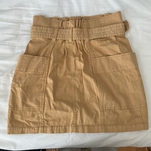 Khaki belted miniskirt
